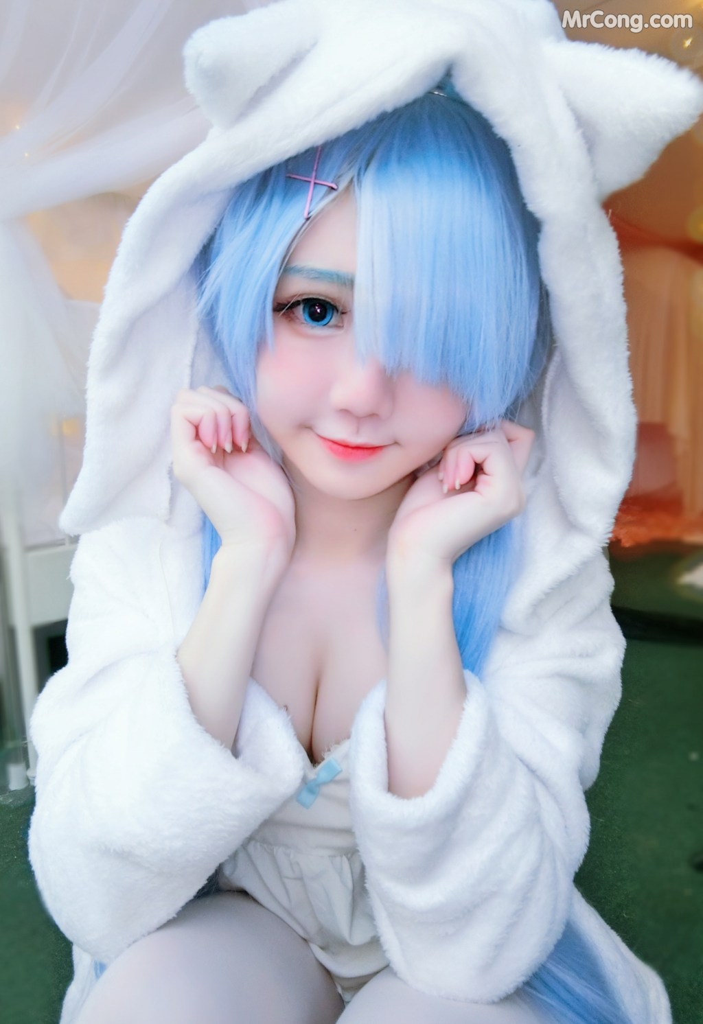Coser@Sally多啦雪 (Sally Dorasnow): [ReZero][Rem] White Kitty (49 photos)