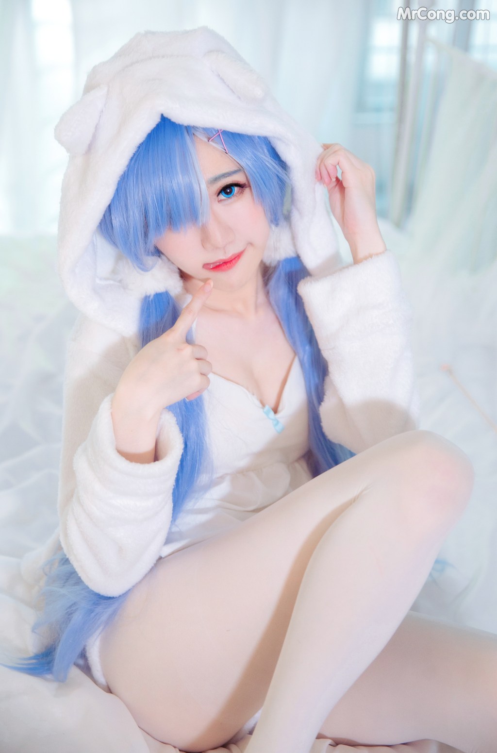 Coser@Sally多啦雪 (Sally Dorasnow): [ReZero][Rem] White Kitty (49 photos) – Page 2