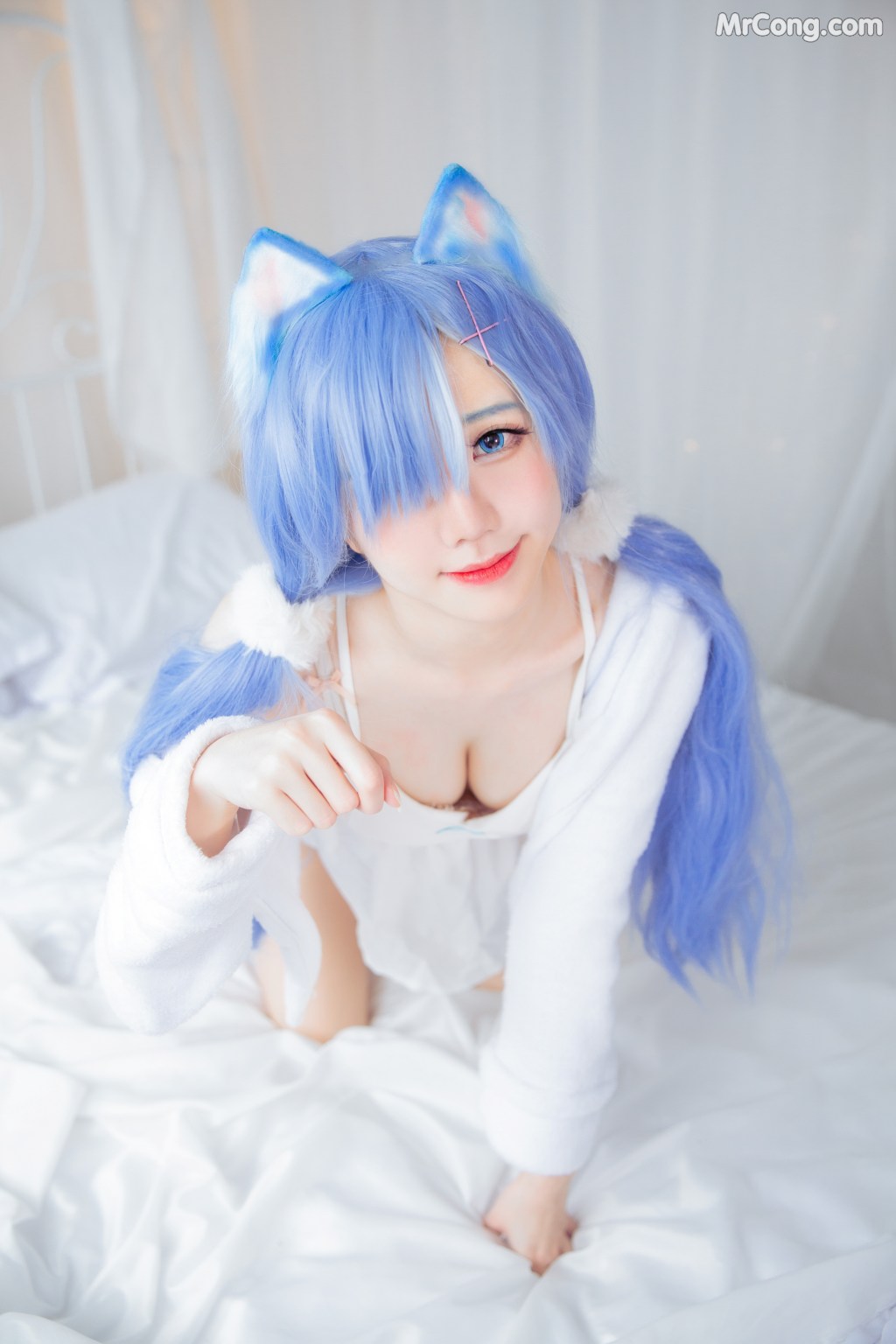 Coser@Sally多啦雪 (Sally Dorasnow): [ReZero][Rem] White Kitty (49 photos) – Page 2