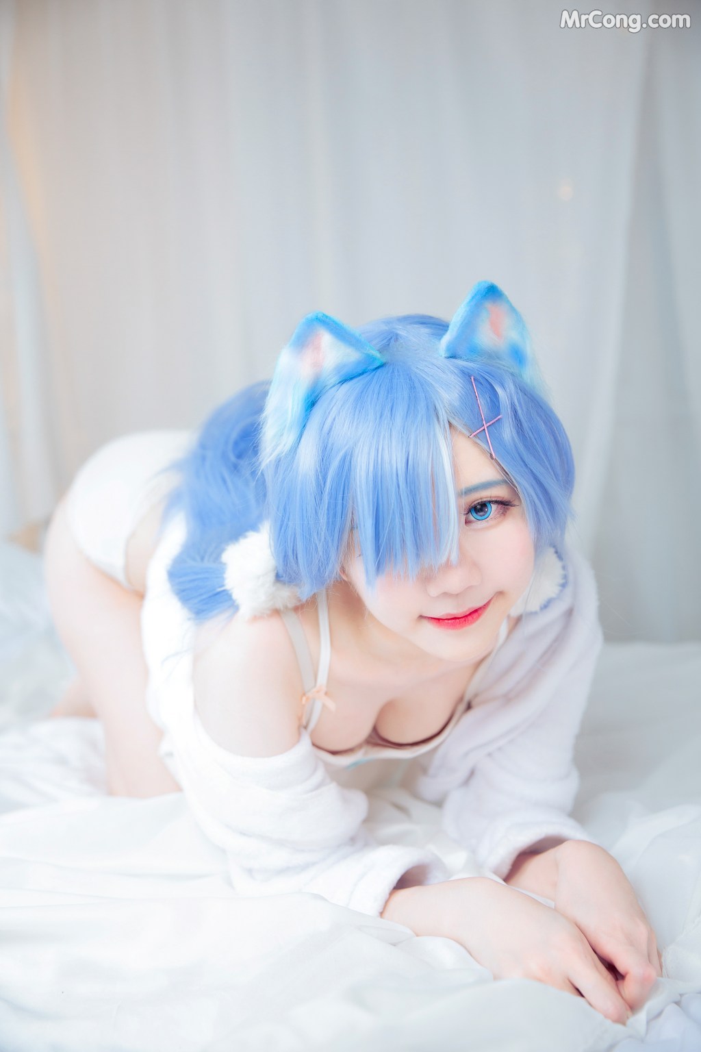 Coser@Sally多啦雪 (Sally Dorasnow): [ReZero][Rem] White Kitty (49 photos) – Page 2