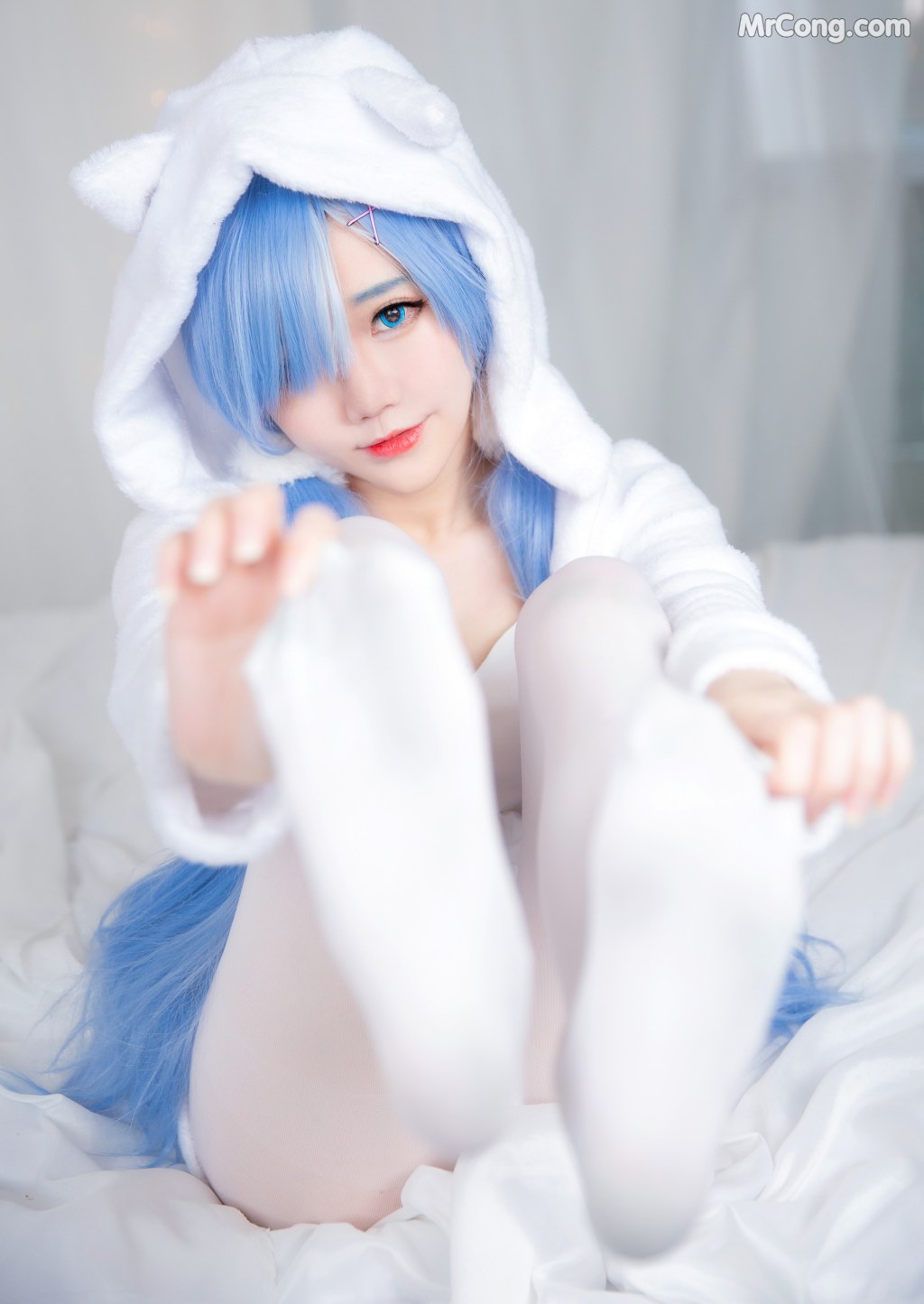 Coser@Sally多啦雪 (Sally Dorasnow): [ReZero][Rem] White Kitty (49 photos) – Page 3