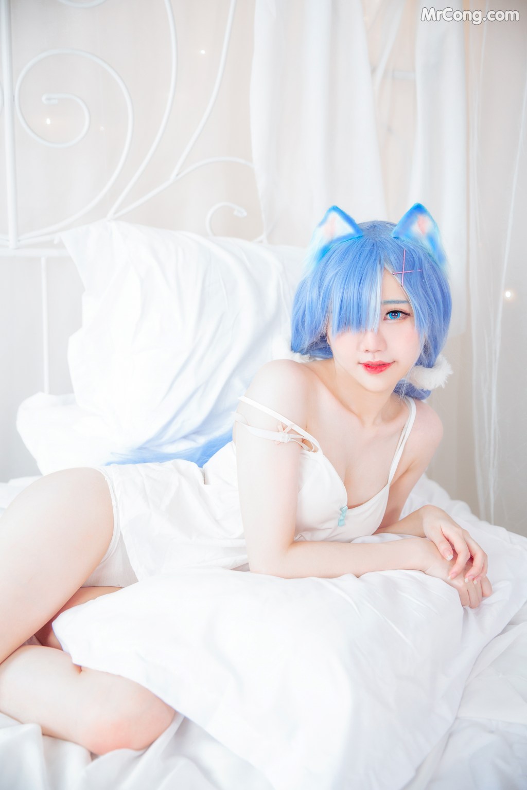 Coser@Sally多啦雪 (Sally Dorasnow): [ReZero][Rem] White Kitty (49 photos) – Page 3