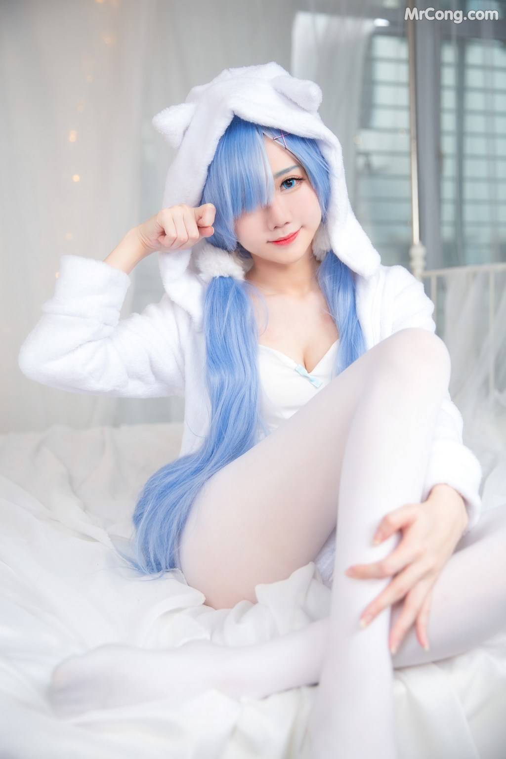 Coser@Sally多啦雪 (Sally Dorasnow): [ReZero][Rem] White Kitty (49 photos) – Page 4