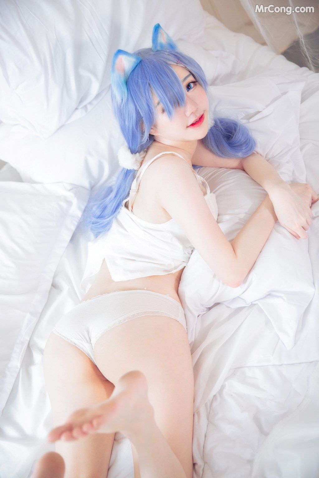 Coser@Sally多啦雪 (Sally Dorasnow): [ReZero][Rem] White Kitty (49 photos) – Page 4