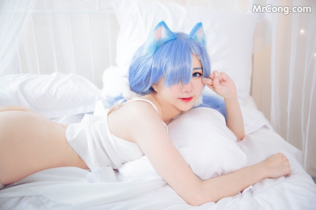 Coser@Sally多啦雪 (Sally Dorasnow): [ReZero][Rem] White Kitty (49 photos) – Page 4
