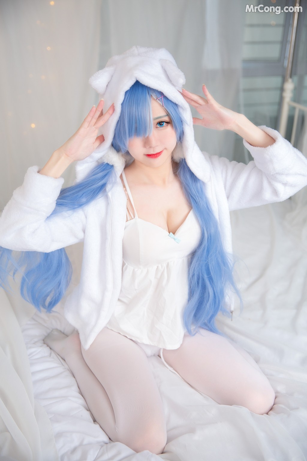 Coser@Sally多啦雪 (Sally Dorasnow): [ReZero][Rem] White Kitty (49 photos) – Page 5