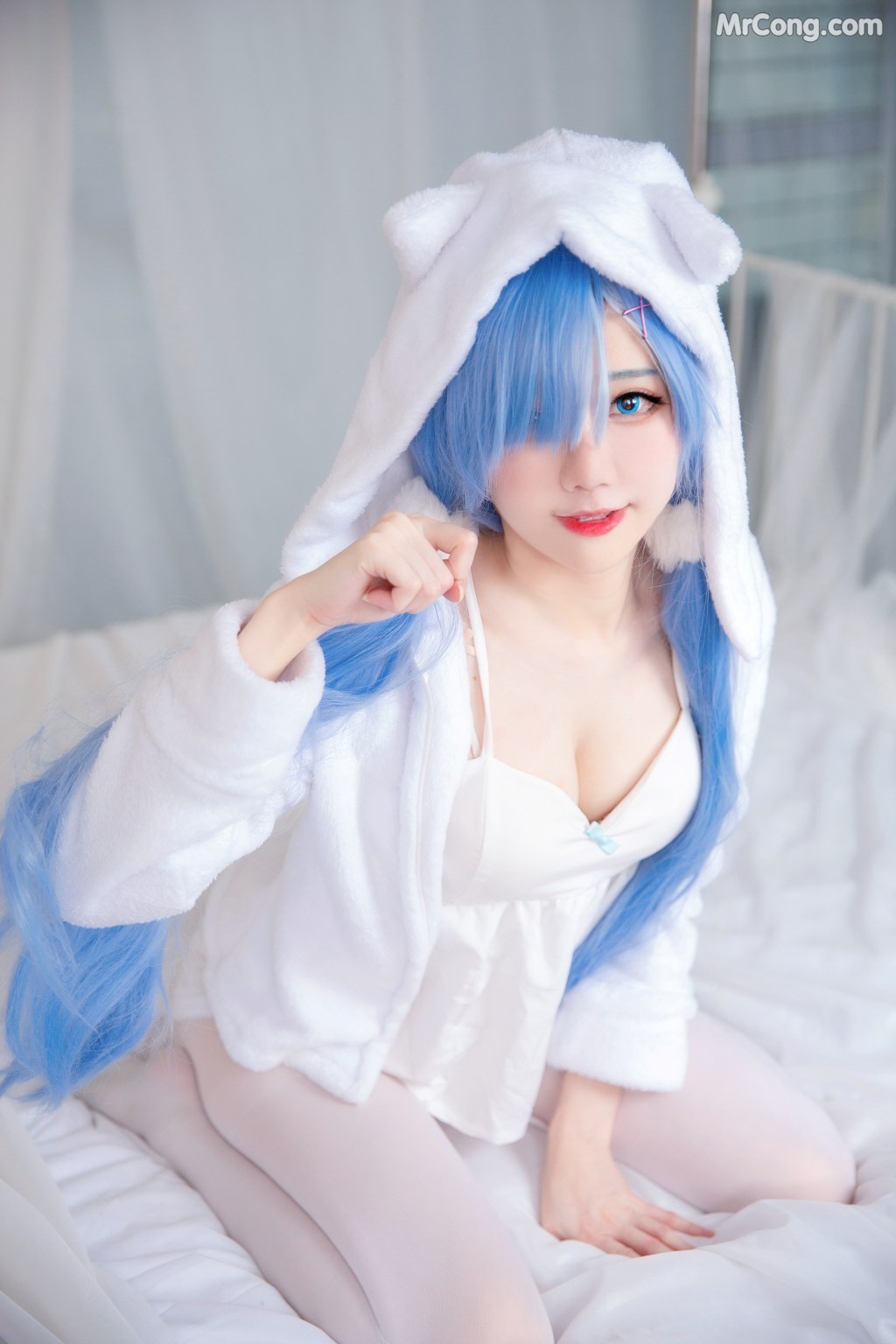 Coser@Sally多啦雪 (Sally Dorasnow): [ReZero][Rem] White Kitty (49 photos) – Page 5