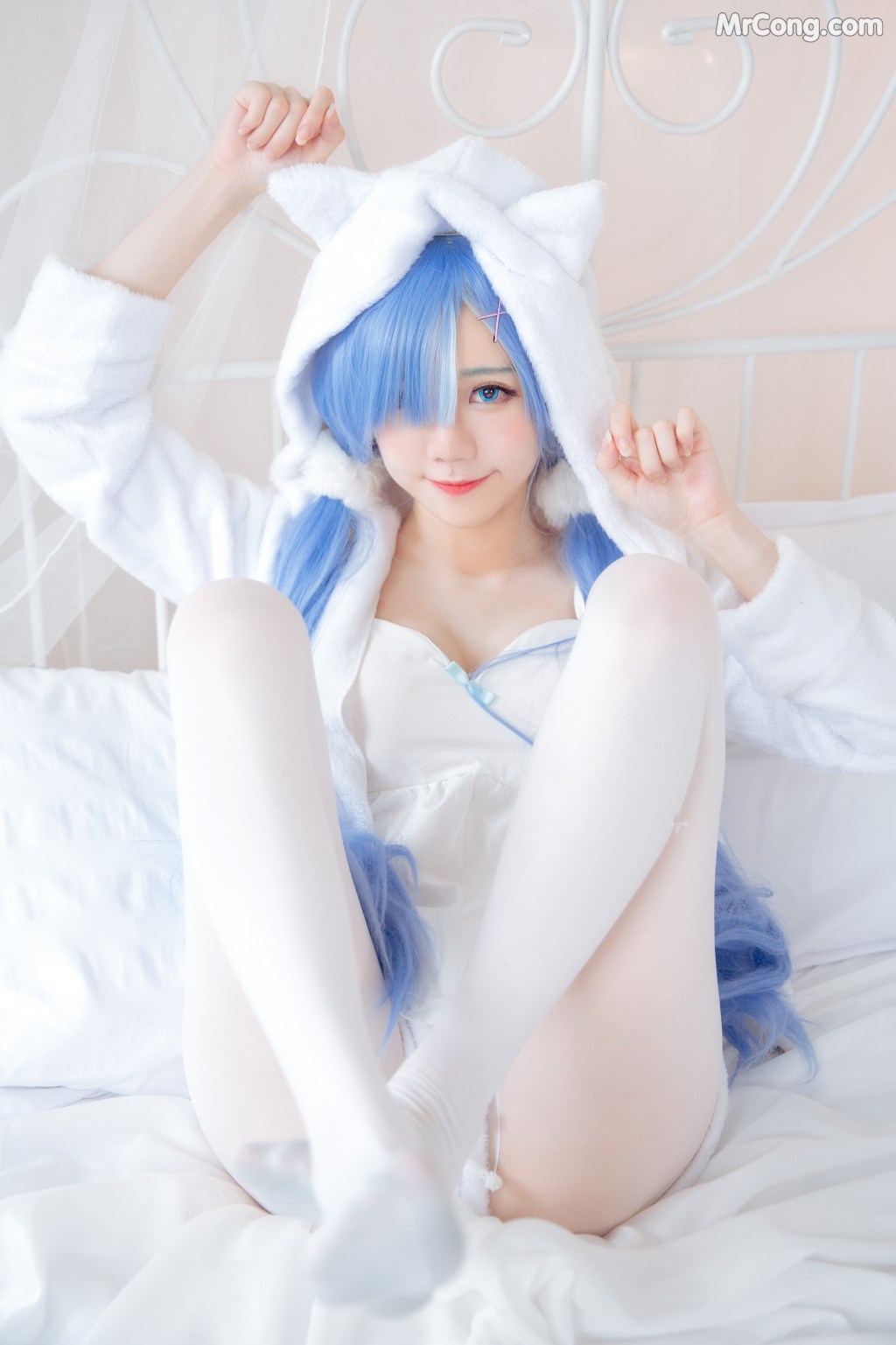 Coser@Sally多啦雪 (Sally Dorasnow): [ReZero][Rem] White Kitty (49 photos) – Page 5