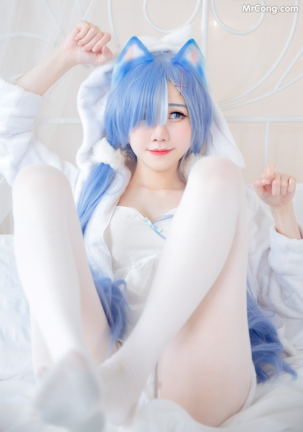 Coser@Sally多啦雪 (Sally Dorasnow): [ReZero][Rem] White Kitty (49 photos) – Page 5