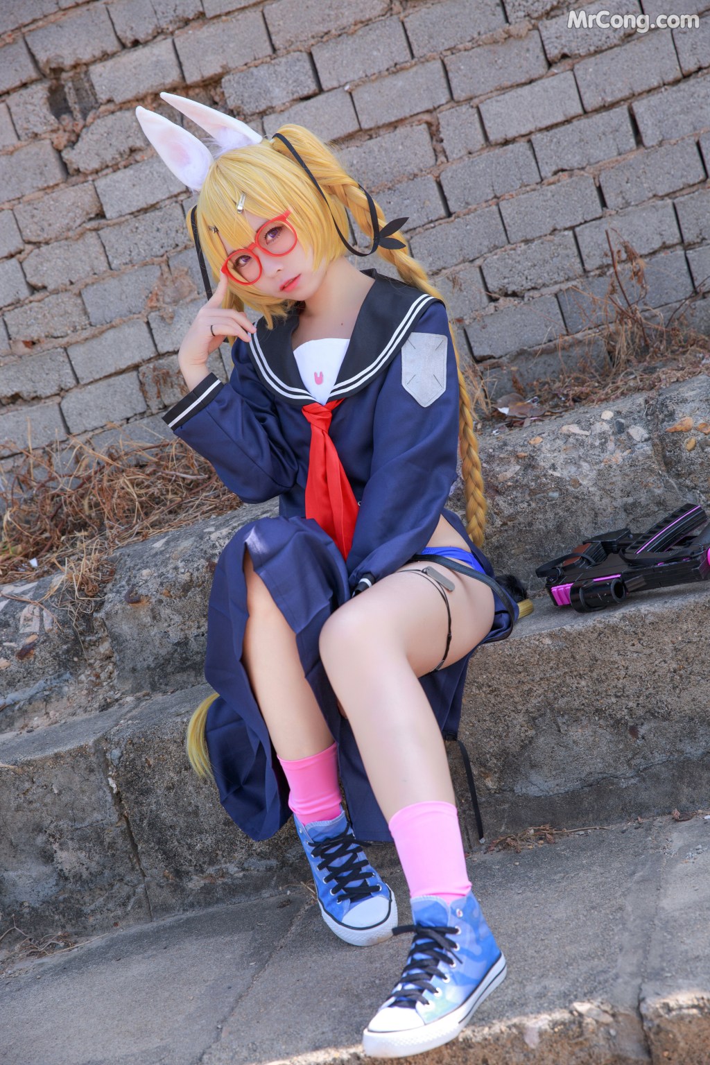 Coser@G44不会受伤 Vol.038: 旋风校服 (21 photos)
