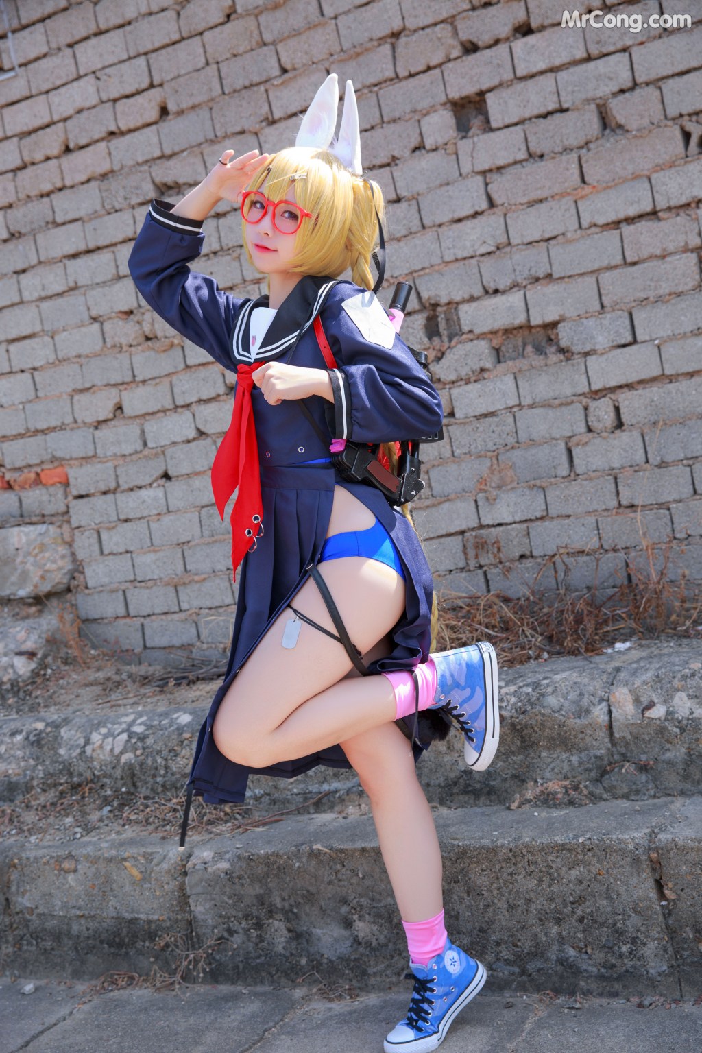 Coser@G44不会受伤 Vol.038: 旋风校服 (21 photos)
