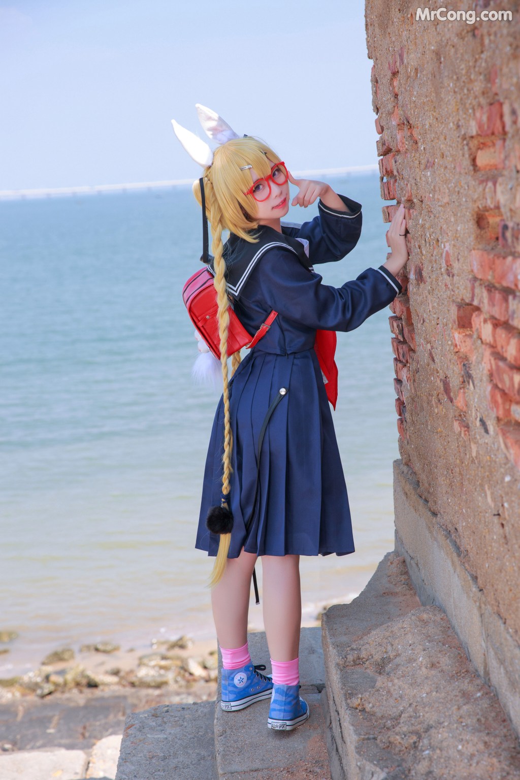 Coser@G44不会受伤 Vol.038: 旋风校服 (21 photos)
