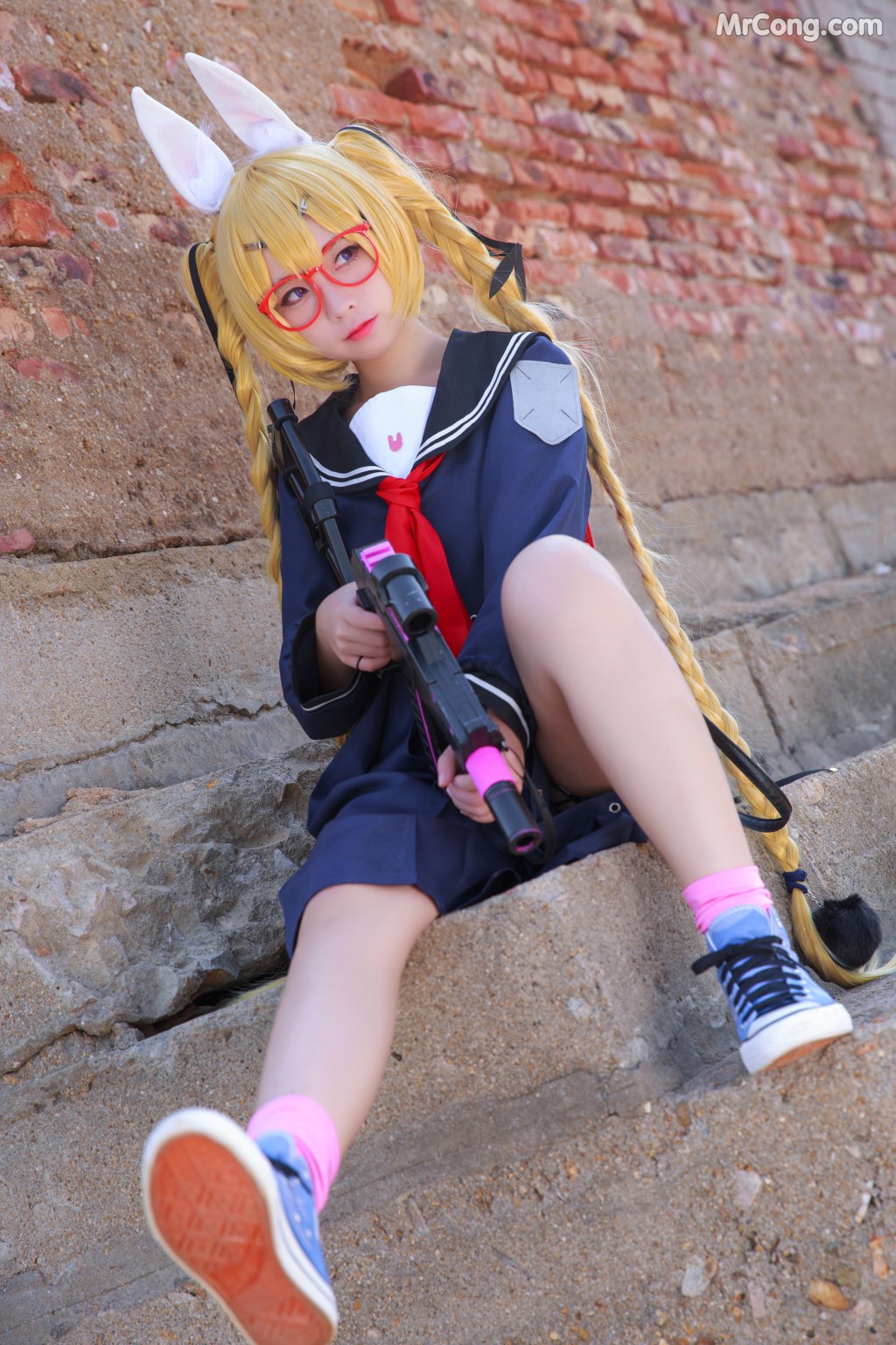 Coser@G44不会受伤 Vol.038: 旋风校服 (21 photos)