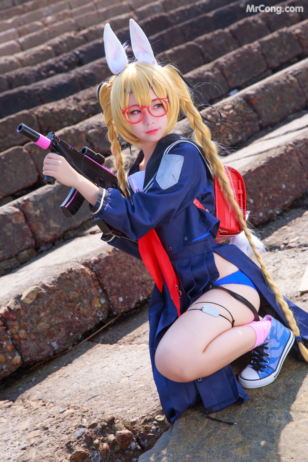 Coser@G44不会受伤 Vol.038: 旋风校服 (21 photos)