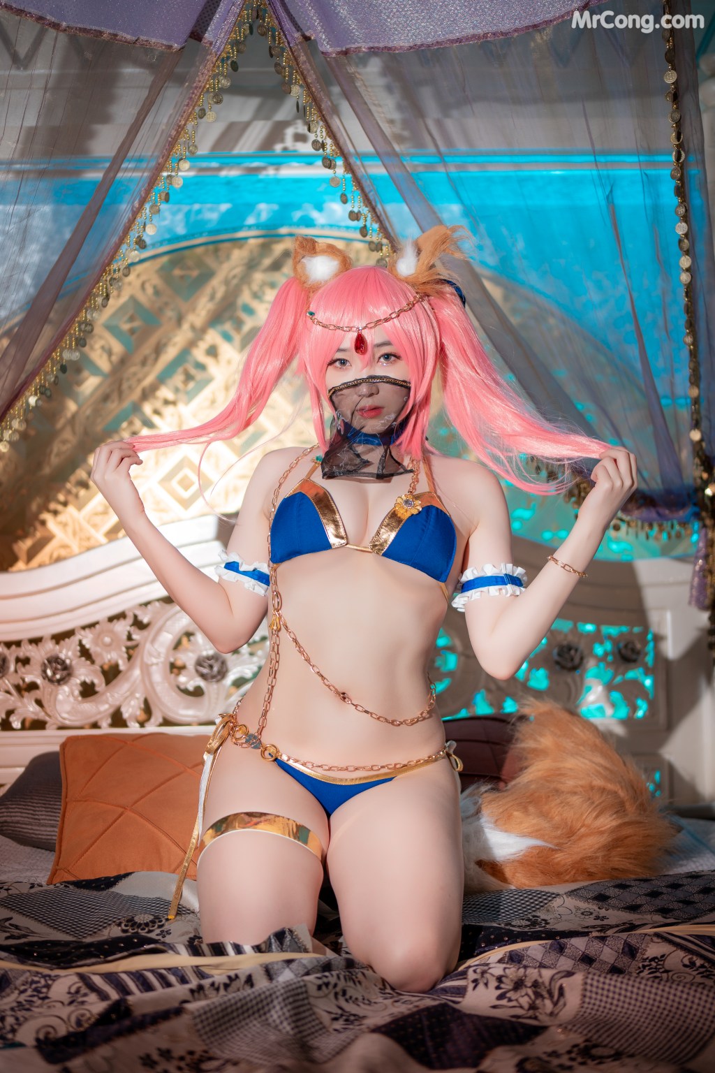 [CreamSoda] Bambi (밤비) – Cosplay Tamamo + Kama (FGO) (40 photos)