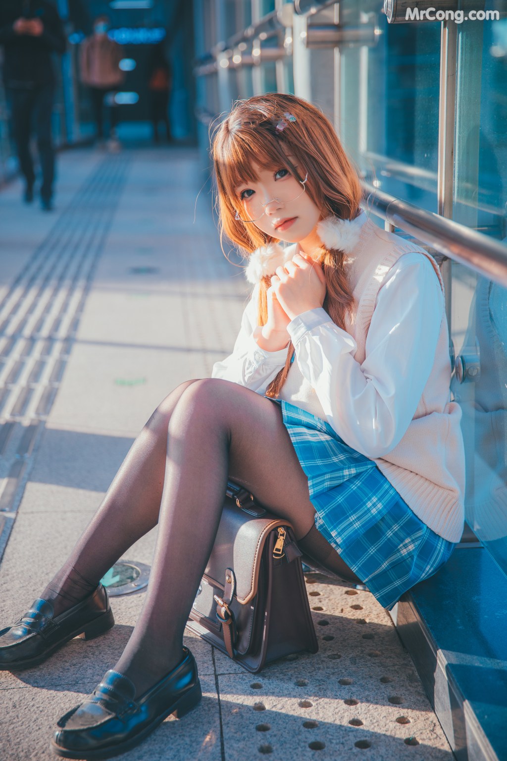 Coser@雪晴Astra (雪晴嘟嘟) Vol.036: JK夕阳 (25 photos)