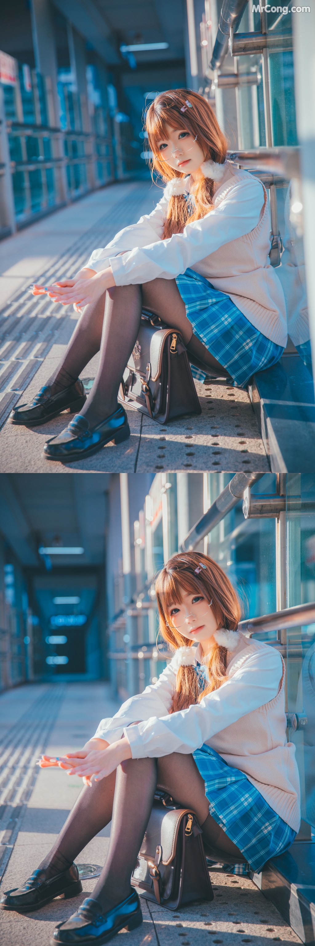 Coser@雪晴Astra (雪晴嘟嘟) Vol.036: JK夕阳 (25 photos)