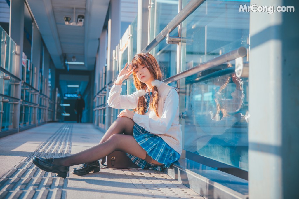 Coser@雪晴Astra (雪晴嘟嘟) Vol.036: JK夕阳 (25 photos)