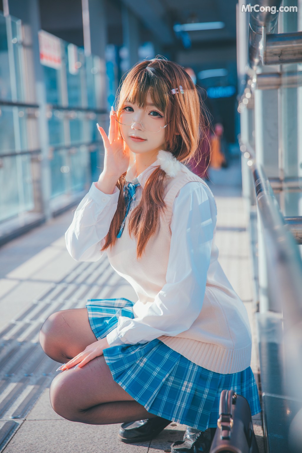 Coser@雪晴Astra (雪晴嘟嘟) Vol.036: JK夕阳 (25 photos)