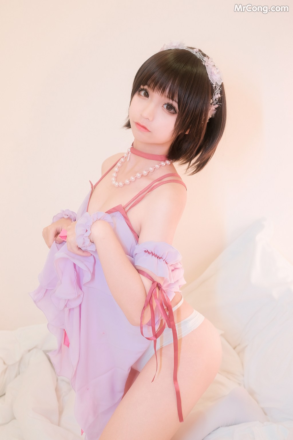Coser@蠢沫沫 (chunmomo) Vol.018: 加藤惠睡衣 (44 photos)