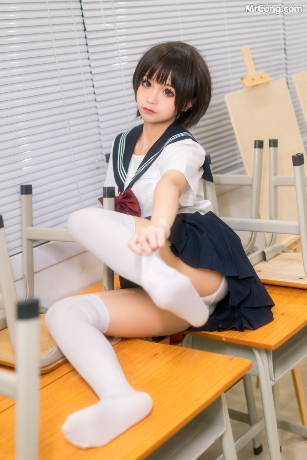Coser@蠢沫沫 (chunmomo) Vol.022: 教室 (61 photos)