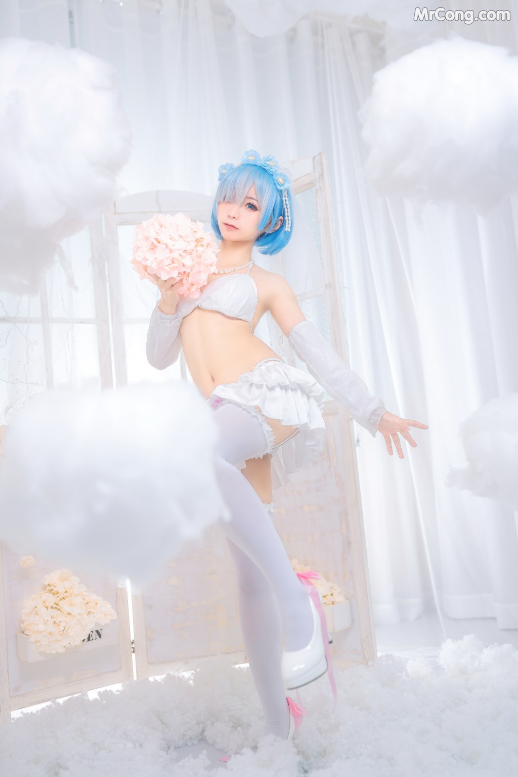 Coser@蠢沫沫 (chunmomo) Vol.024: 蕾姆花嫁 (44 photos)