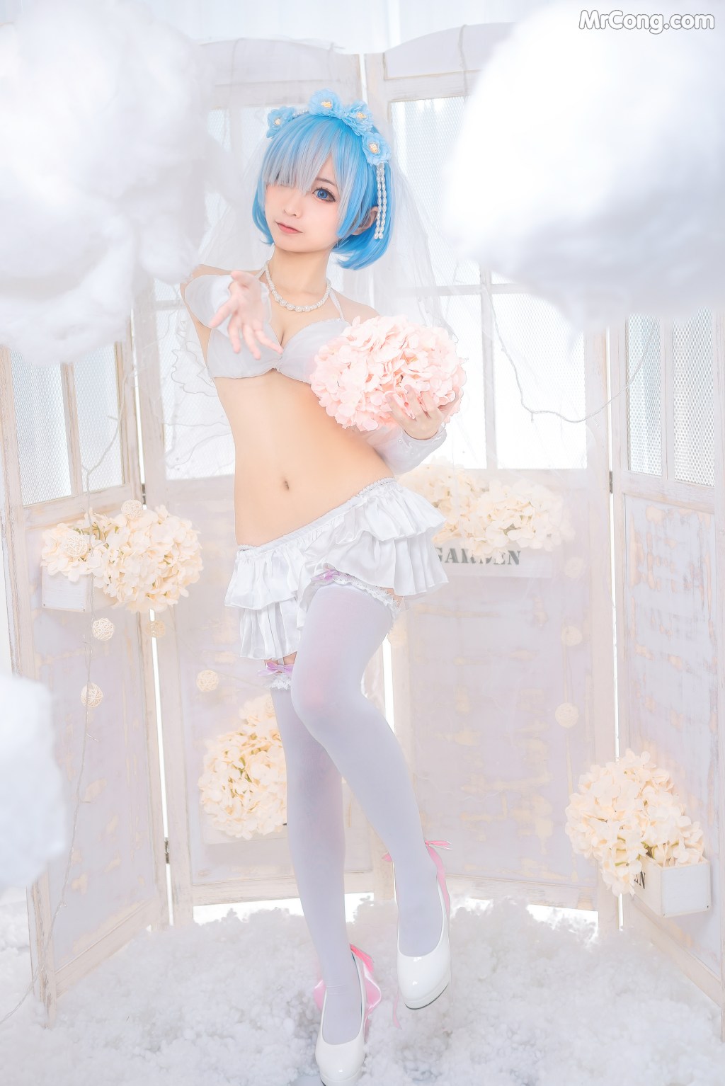 Coser@蠢沫沫 (chunmomo) Vol.024: 蕾姆花嫁 (44 photos)