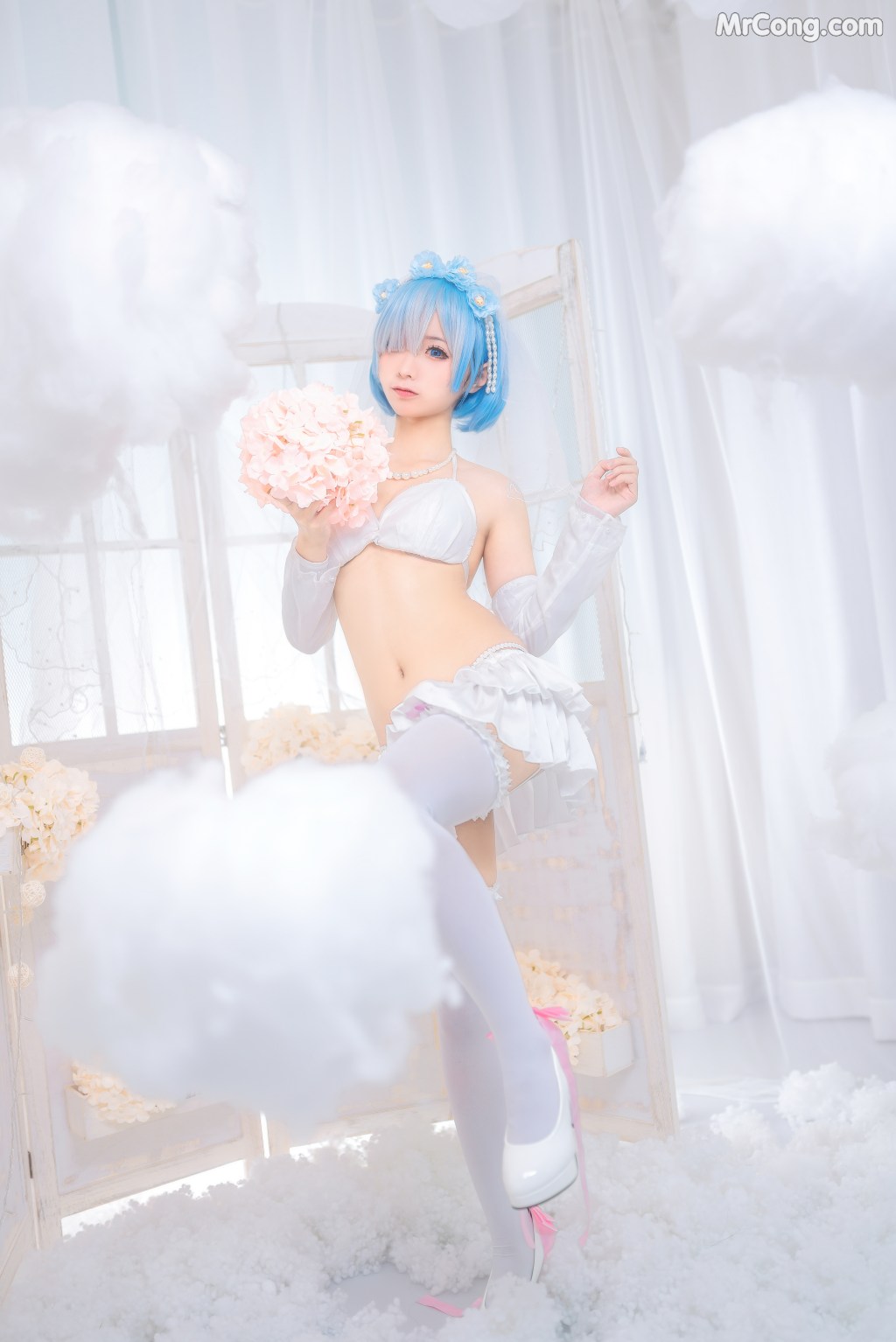 Coser@蠢沫沫 (chunmomo) Vol.024: 蕾姆花嫁 (44 photos)