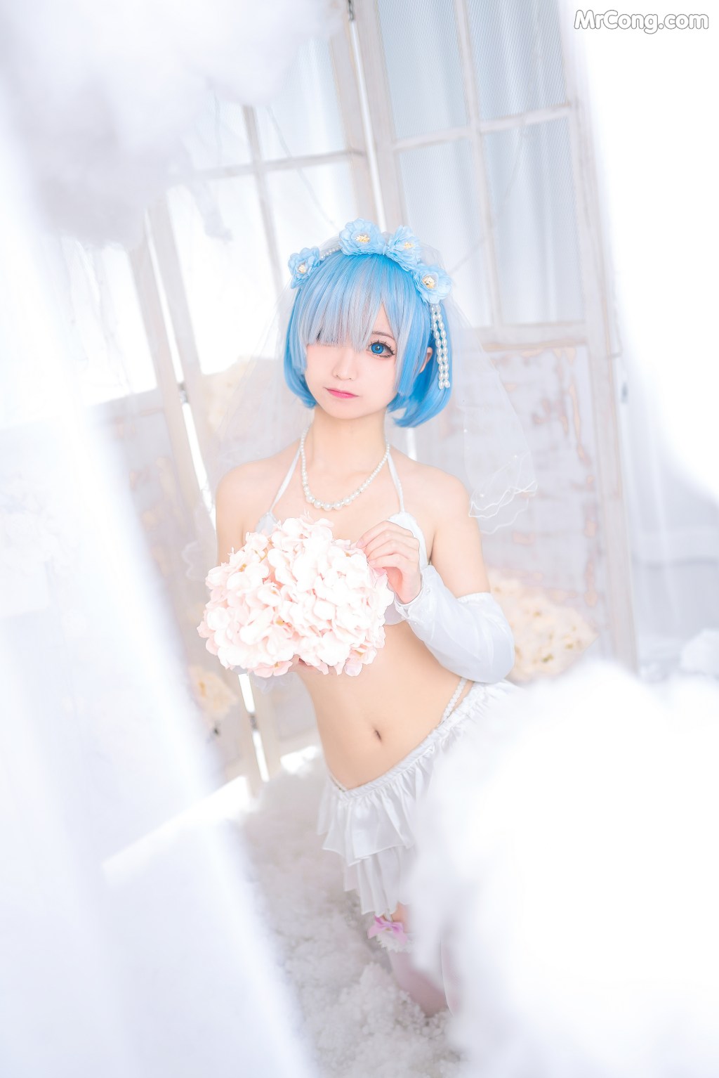 Coser@蠢沫沫 (chunmomo) Vol.024: 蕾姆花嫁 (44 photos)