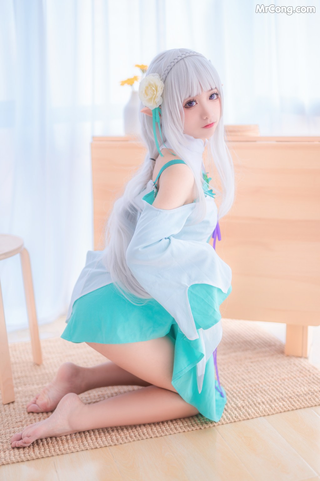 Coser@蠢沫沫 (chunmomo) Vol.027: 绿睡衣 (40 photos)