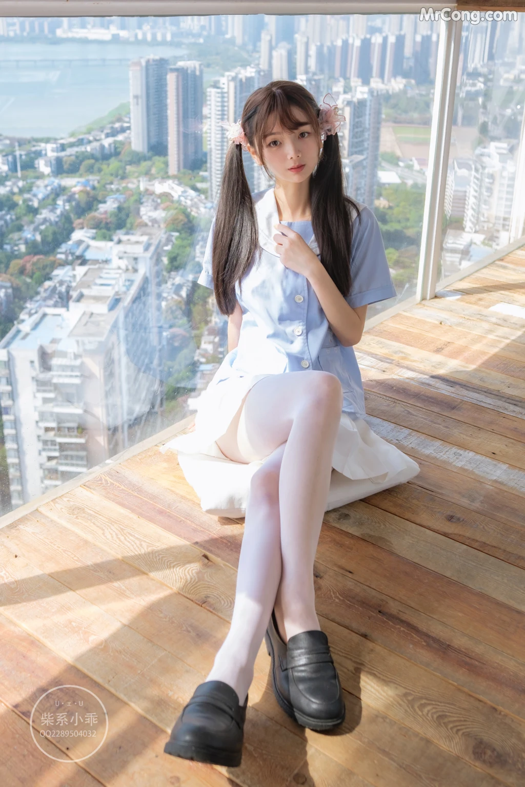 Coser@稚乖画册 Vol.001: 晴空01 白丝双马尾JK (79 photos) – Page 2