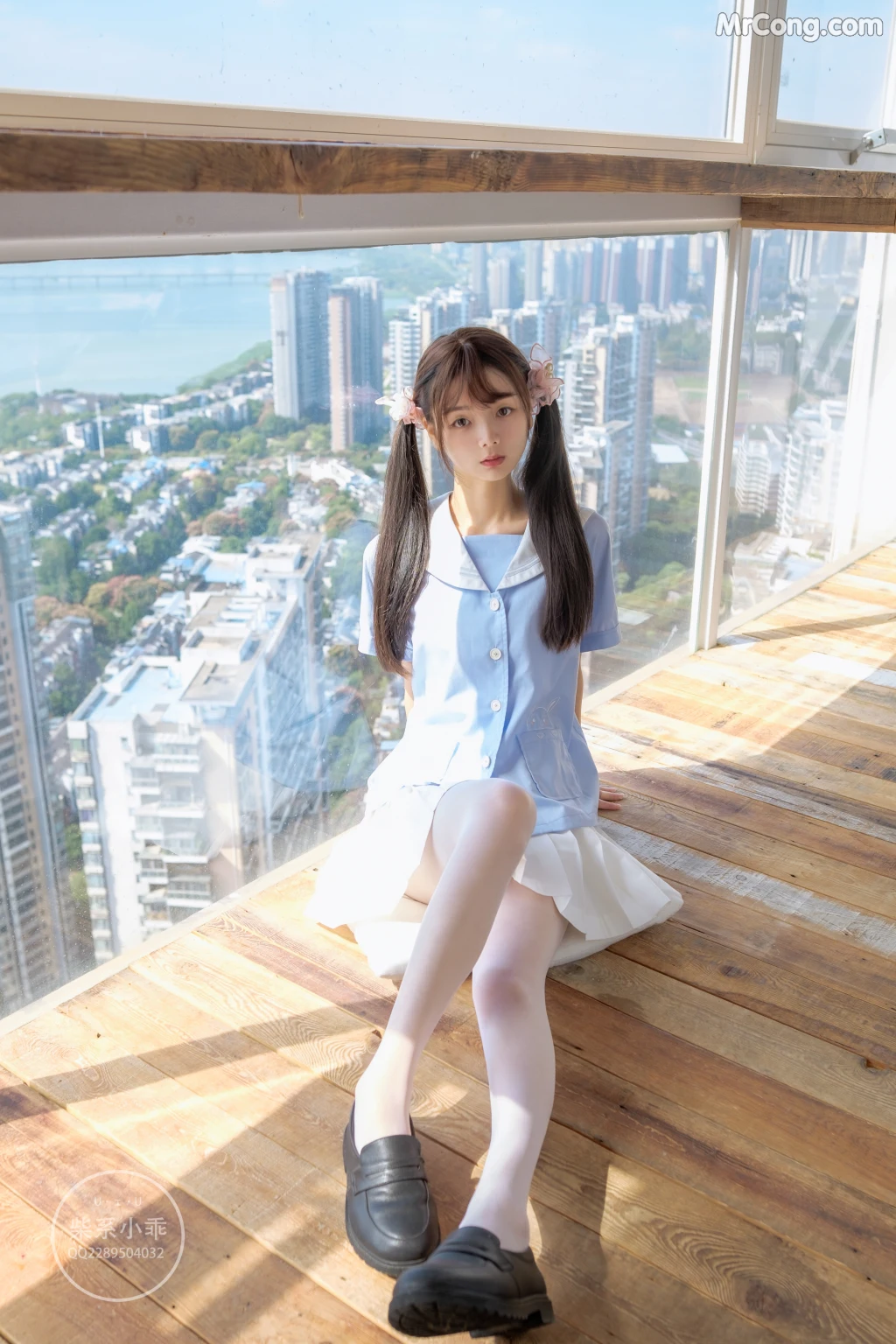 Coser@稚乖画册 Vol.001: 晴空01 白丝双马尾JK (79 photos) – Page 2