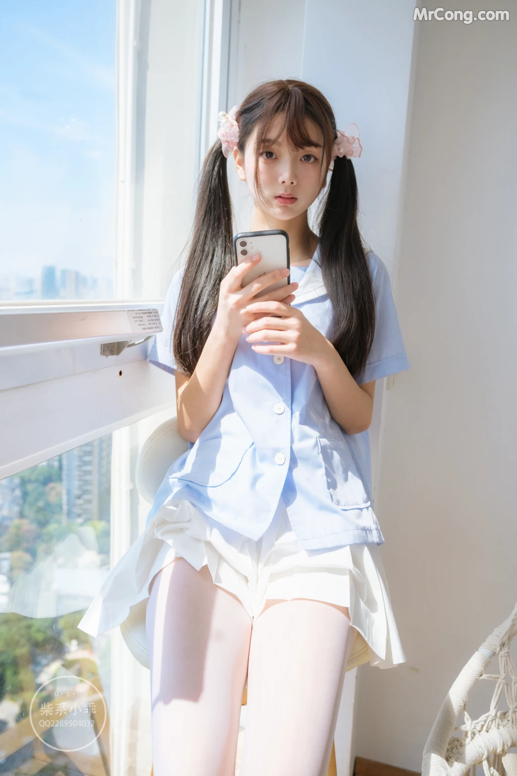 Coser@稚乖画册 Vol.001: 晴空01 白丝双马尾JK (79 photos) – Page 3