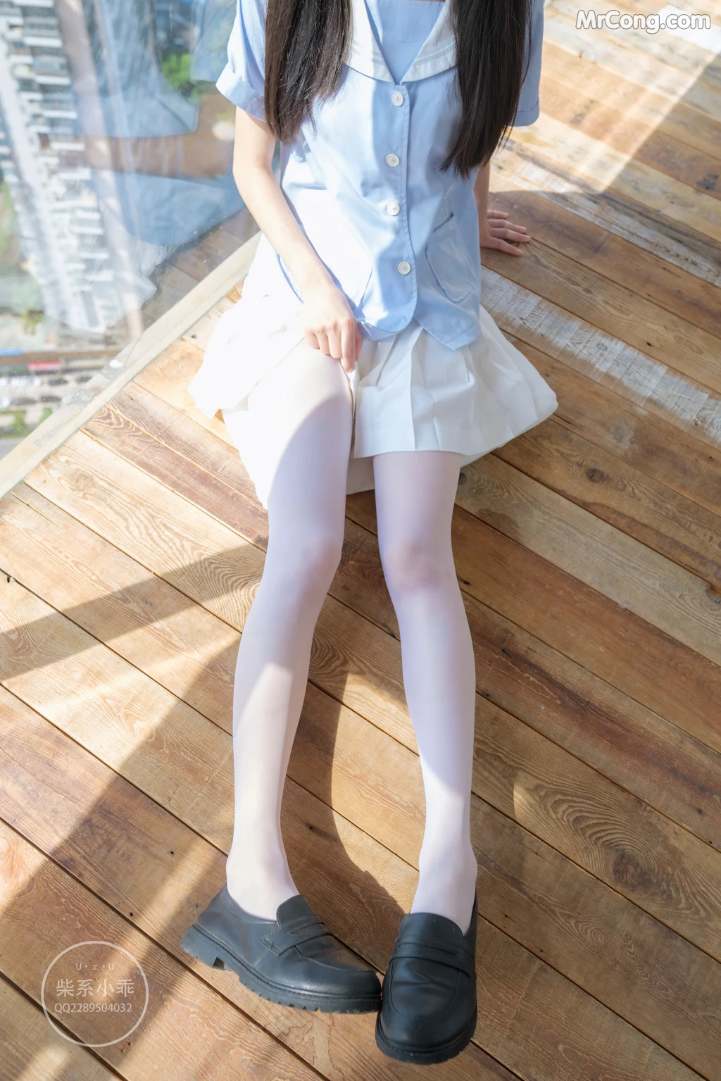 Coser@稚乖画册 Vol.001: 晴空01 白丝双马尾JK (79 photos) – Page 4