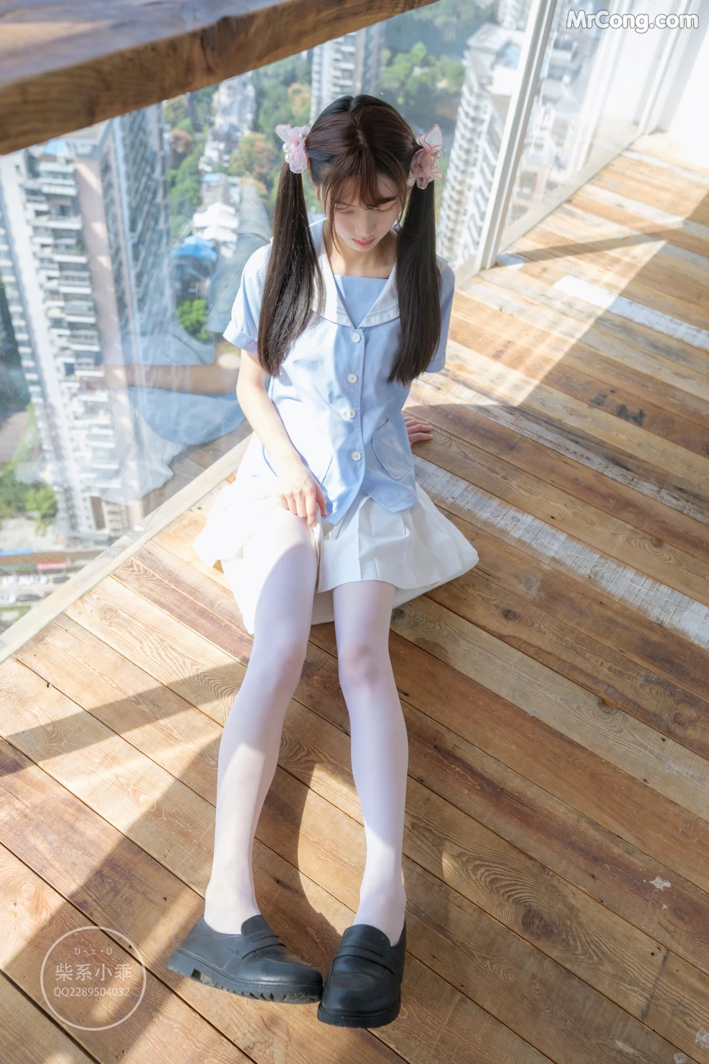 Coser@稚乖画册 Vol.001: 晴空01 白丝双马尾JK (79 photos) – Page 5