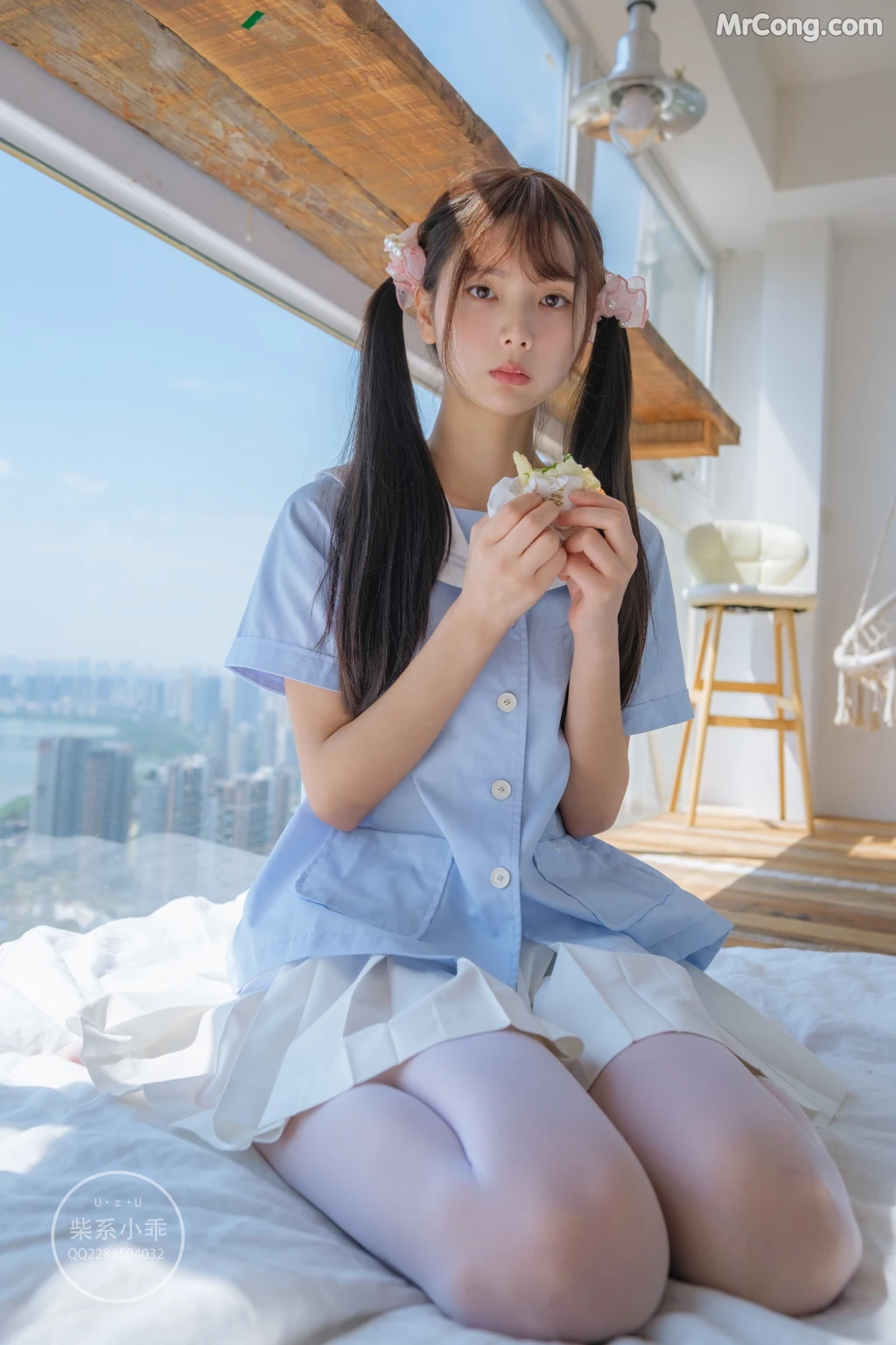Coser@稚乖画册 Vol.001: 晴空01 白丝双马尾JK (79 photos) – Page 6