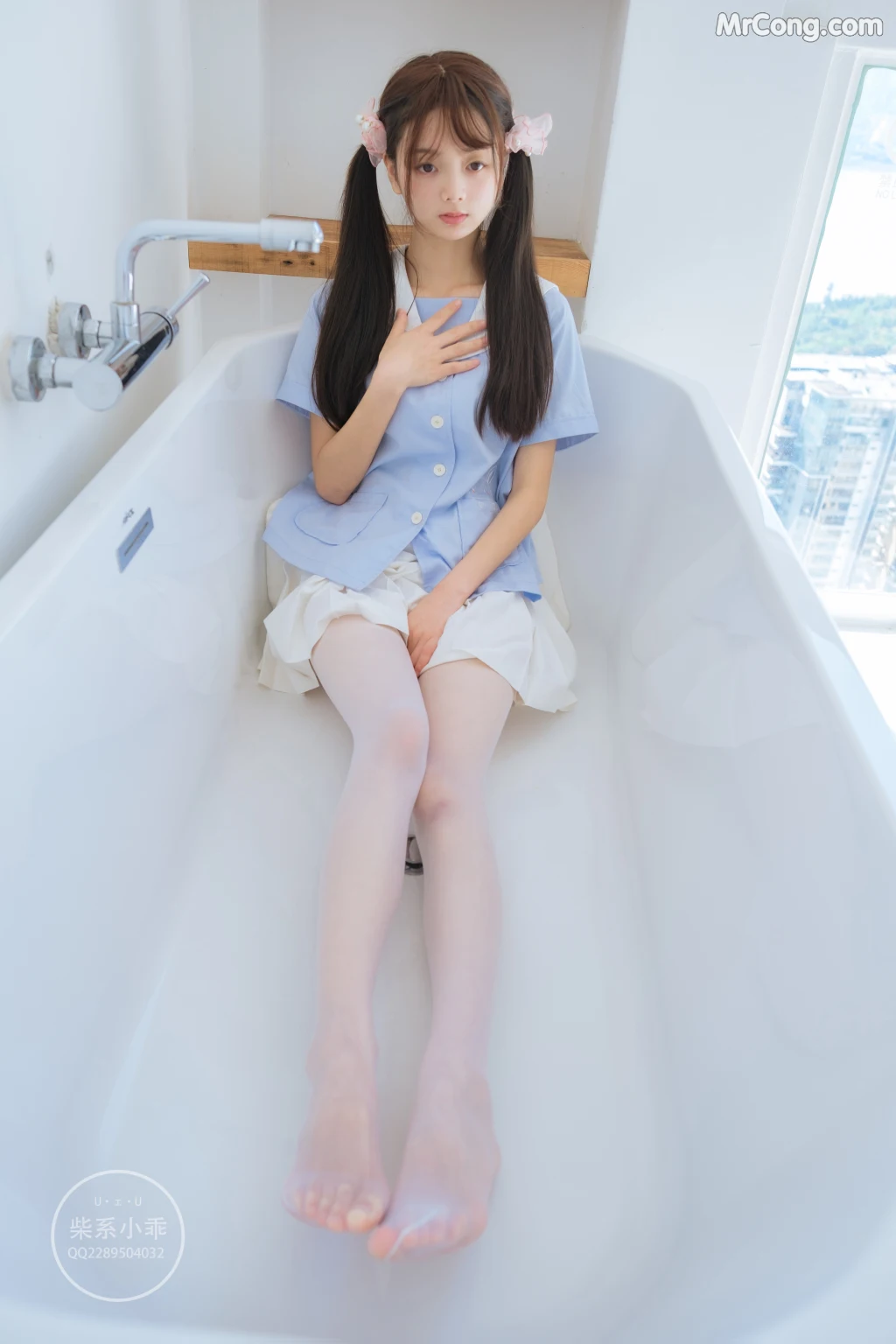 Coser@稚乖画册 Vol.001: 晴空01 白丝双马尾JK (79 photos) – Page 7