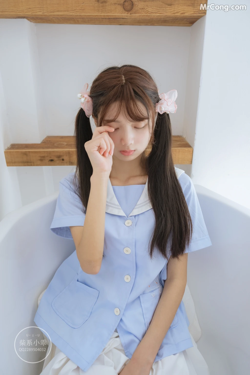 Coser@稚乖画册 Vol.001: 晴空01 白丝双马尾JK (79 photos) – Page 7