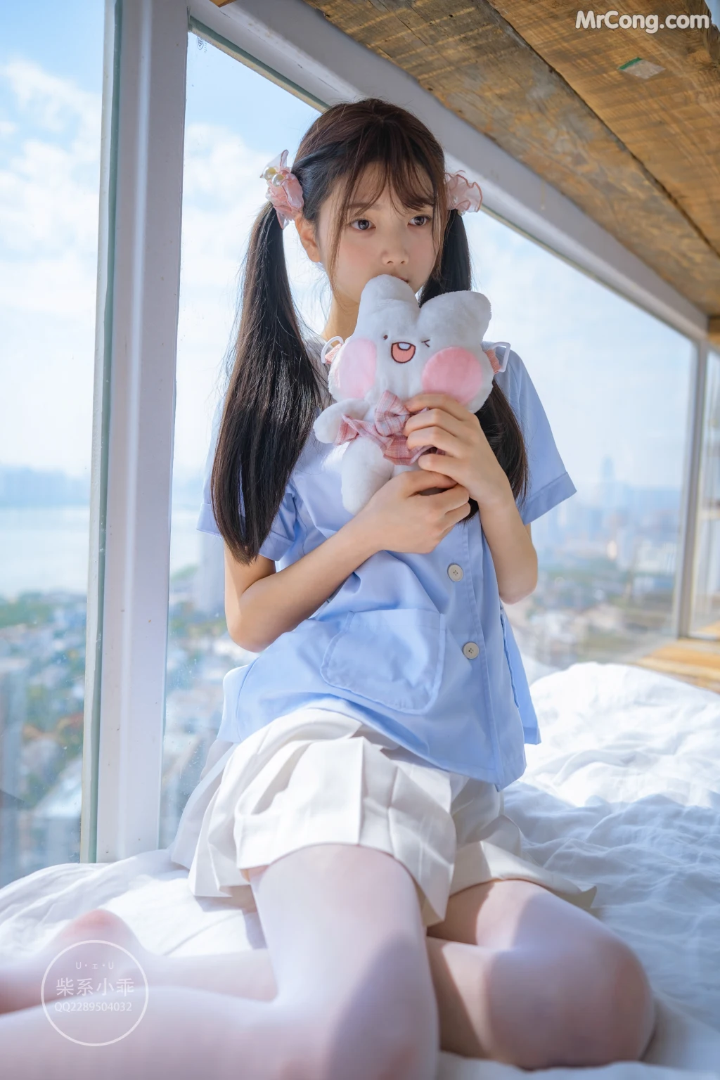 Coser@稚乖画册 Vol.001: 晴空01 白丝双马尾JK (79 photos) – Page 8