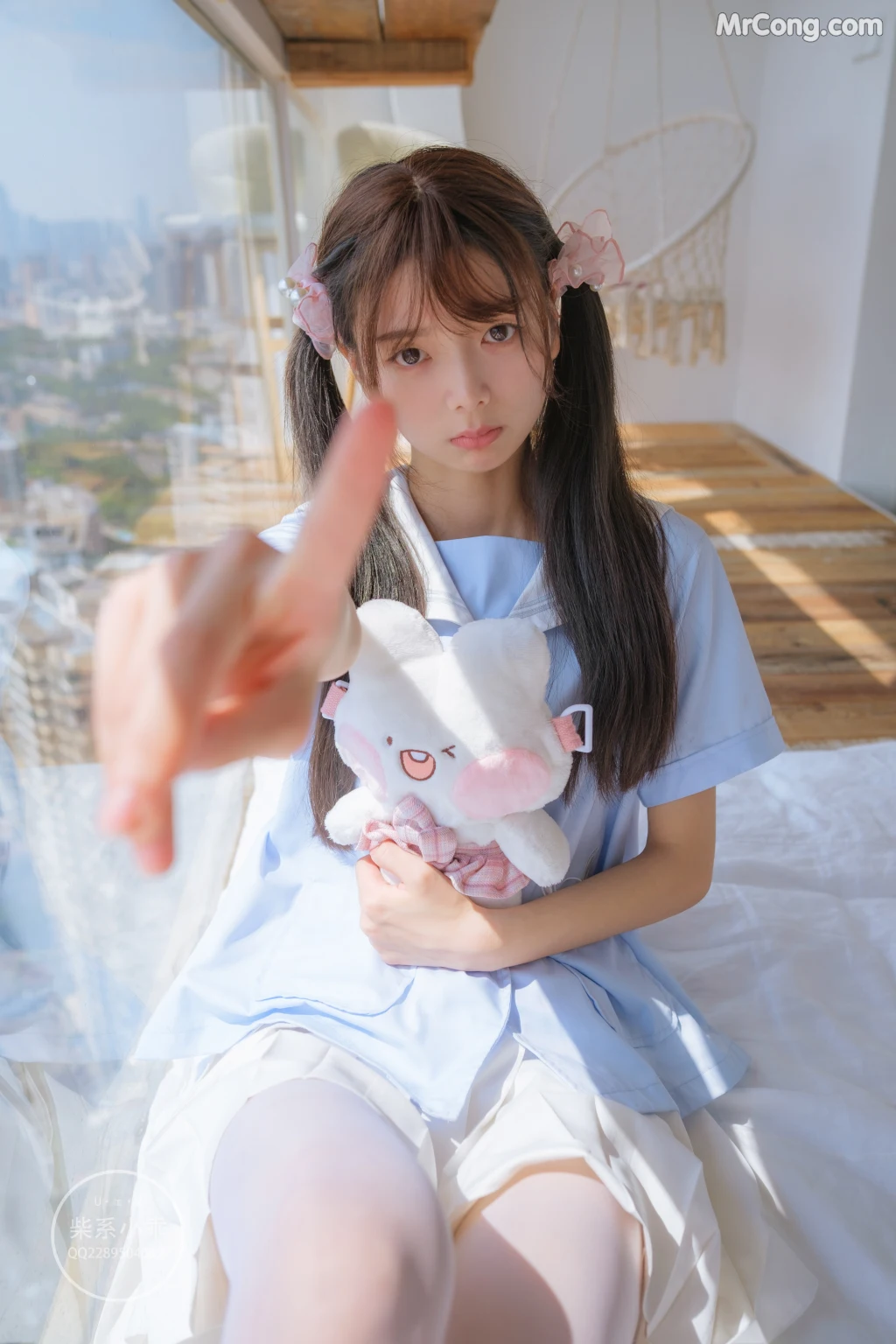 Coser@稚乖画册 Vol.001: 晴空01 白丝双马尾JK (79 photos) – Page 8