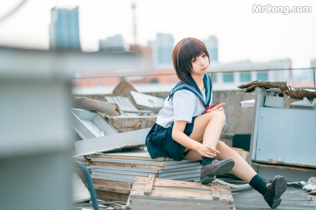 Coser@蠢沫沫 (chunmomo) Vol.035: 天台JK (40 photos) – Page 2