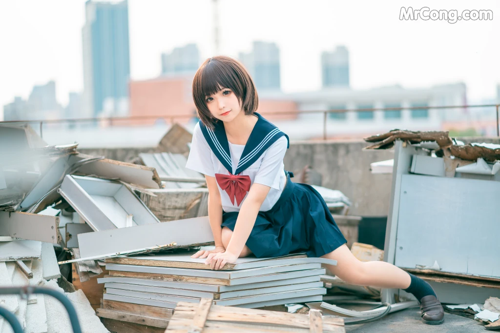 Coser@蠢沫沫 (chunmomo) Vol.035: 天台JK (40 photos) – Page 2