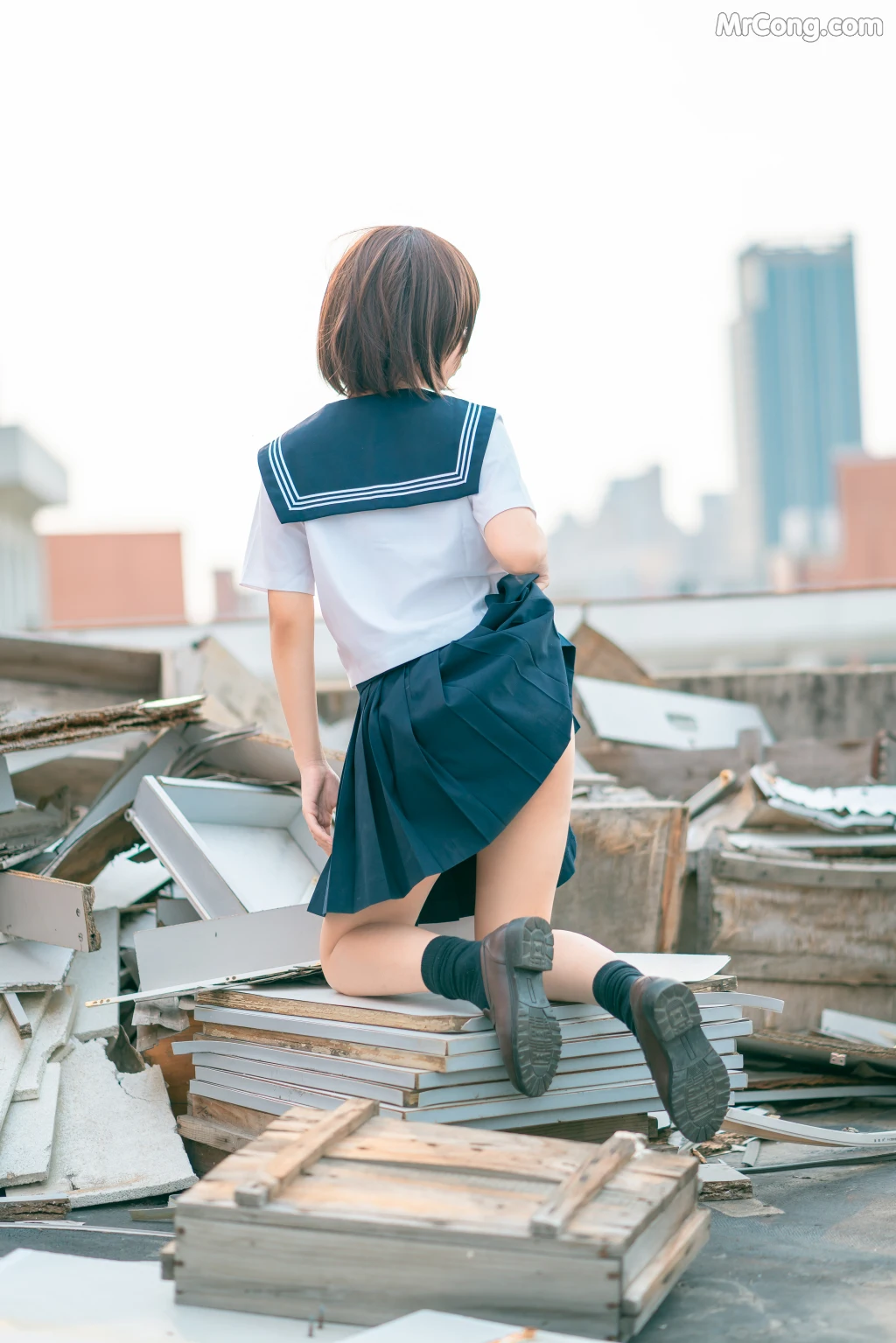 Coser@蠢沫沫 (chunmomo) Vol.035: 天台JK (40 photos) – Page 2