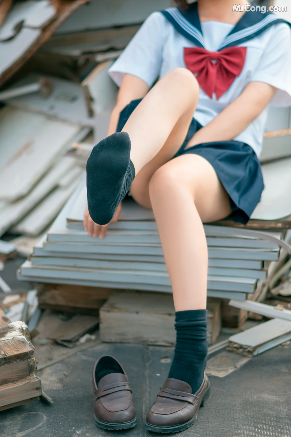 Coser@蠢沫沫 (chunmomo) Vol.035: 天台JK (40 photos) – Page 3