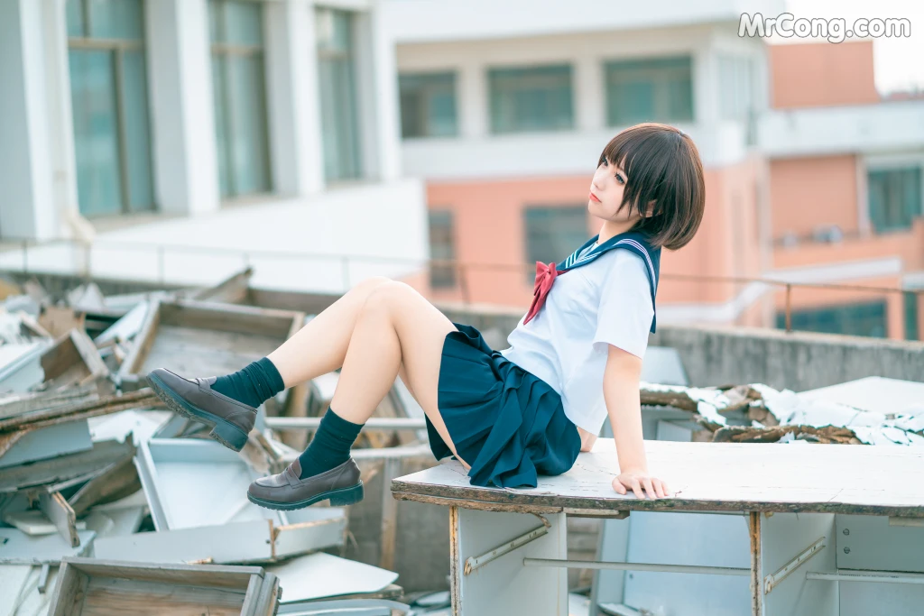 Coser@蠢沫沫 (chunmomo) Vol.035: 天台JK (40 photos) – Page 4