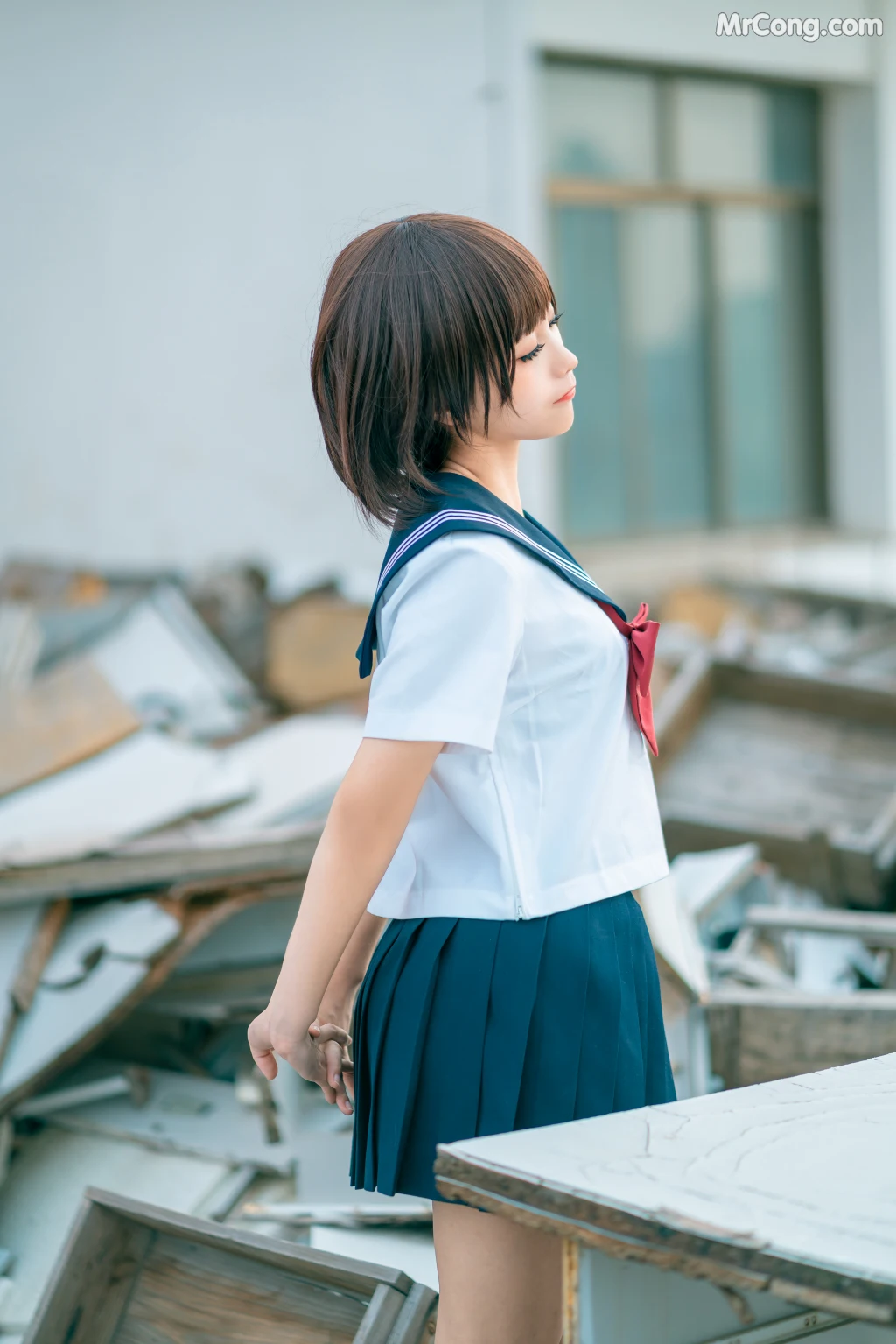 Coser@蠢沫沫 (chunmomo) Vol.035: 天台JK (40 photos) – Page 4