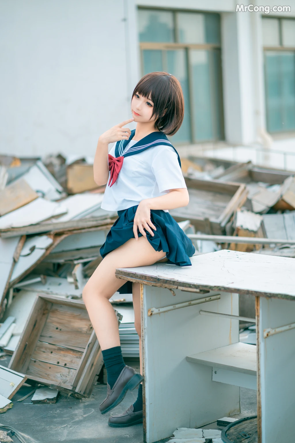 Coser@蠢沫沫 (chunmomo) Vol.035: 天台JK (40 photos) – Page 4