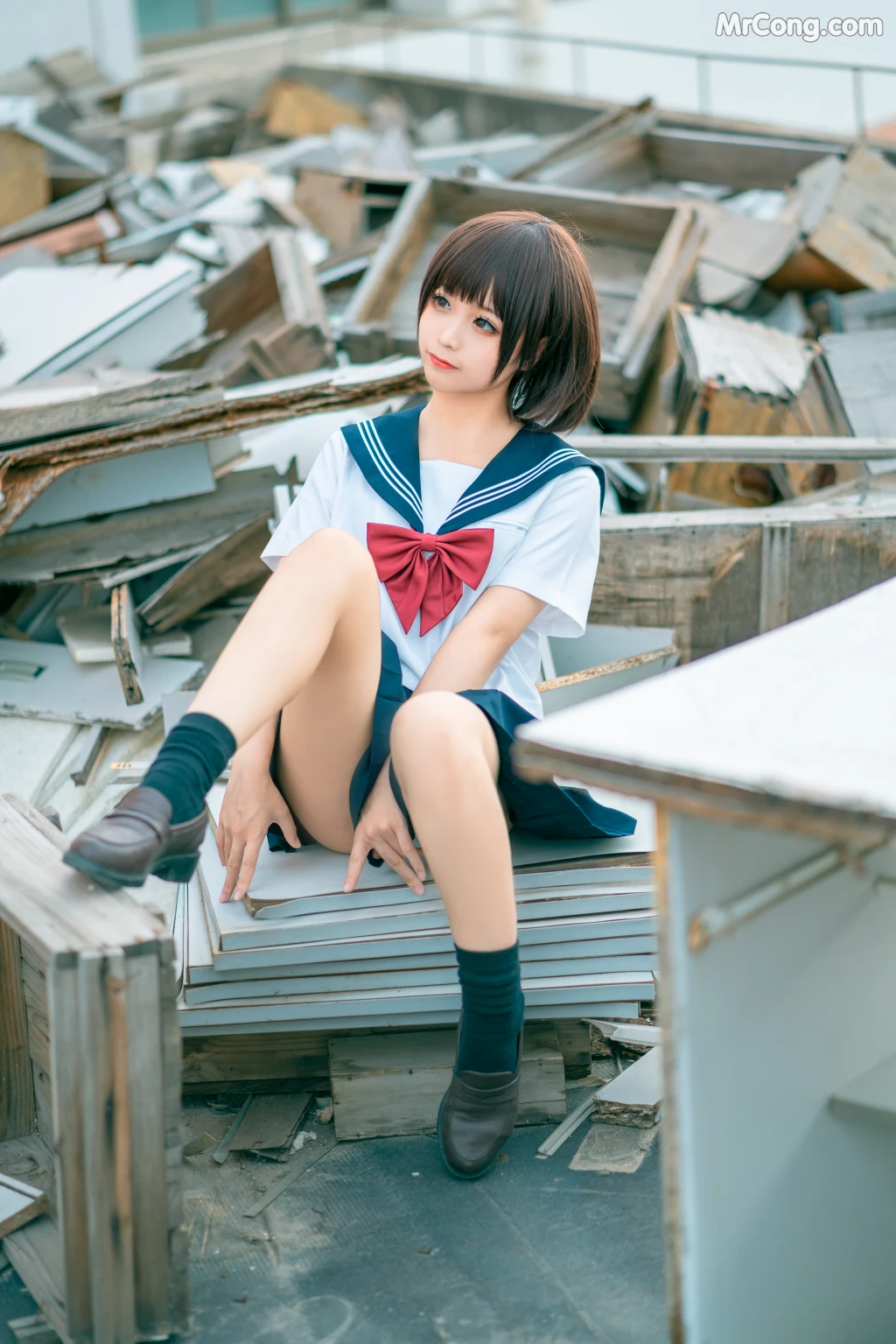 Coser@蠢沫沫 (chunmomo) Vol.035: 天台JK (40 photos) – Page 4