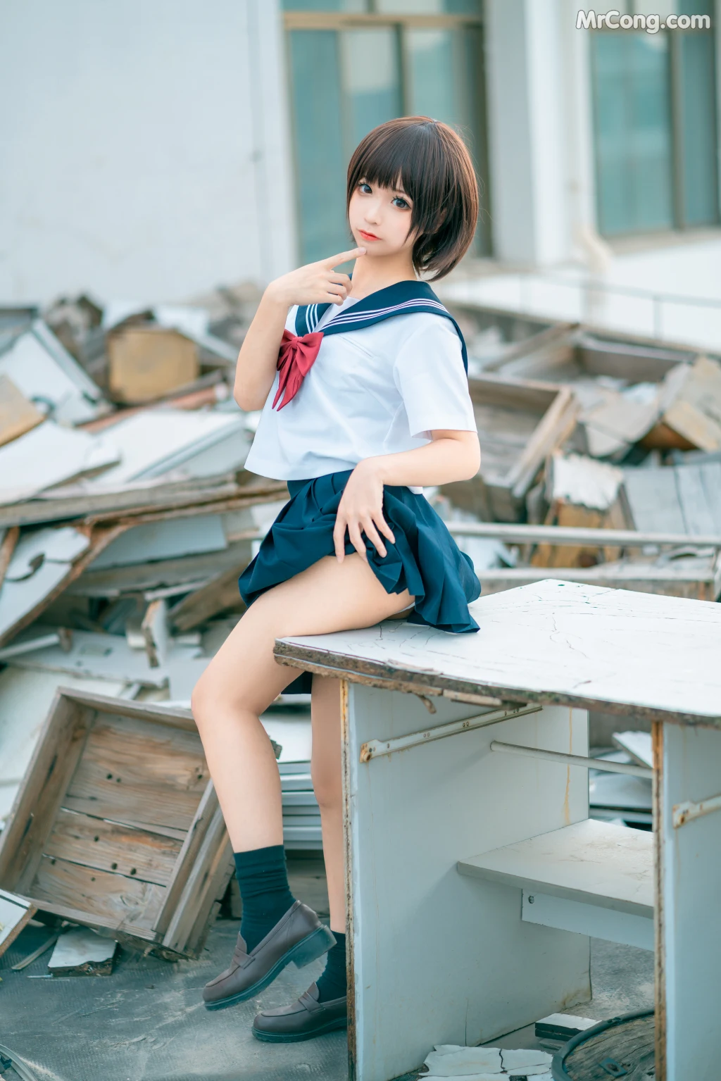 Coser@蠢沫沫 (chunmomo) Vol.035: 天台JK (40 photos) – Page 4