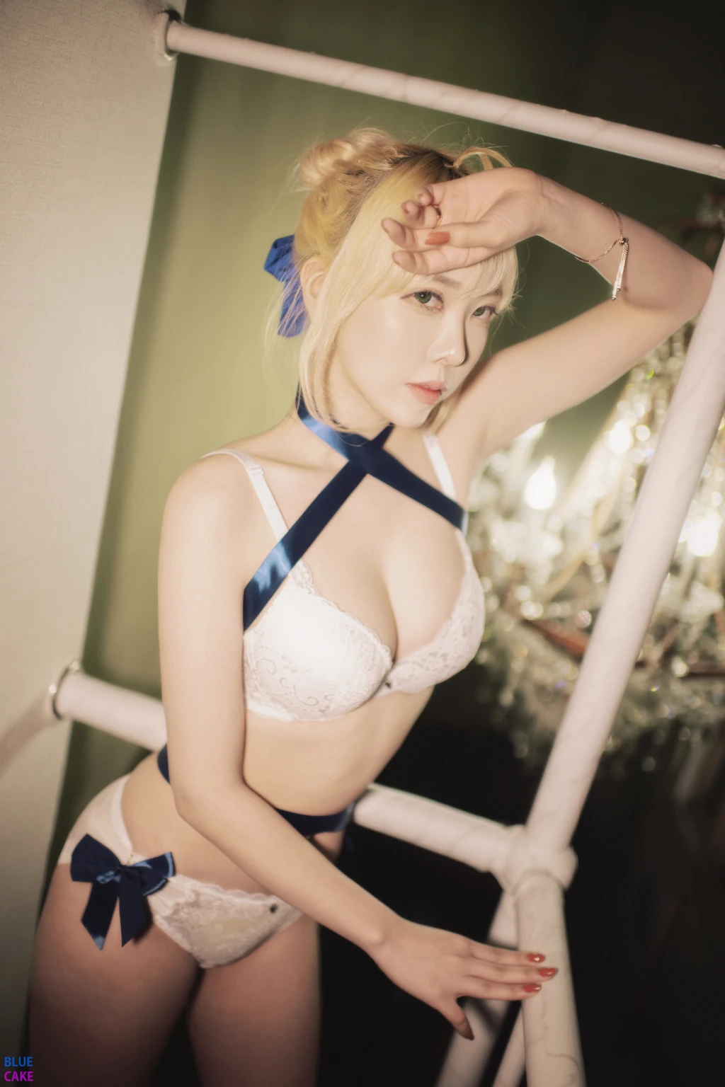 [BLUECAKE] Bomi (보미) & Zia (지아): Fate Saber x Thosaka Rin – Lingerie.Ver (128 photos) – Page 9